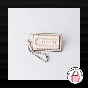 2.5" Large COACH GOLD METALLIC LEATHER KEY FOB